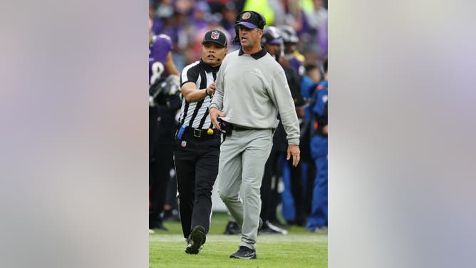 Ravens coach John Harbaugh was upset about two fumbles after losing to Colts