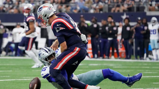 New England Patriots head coach Bill Belichick benched Mac Jones #10 against the Dallas Cowboys after Jones twice allowed the Dallas defense to score on his turnovers.
