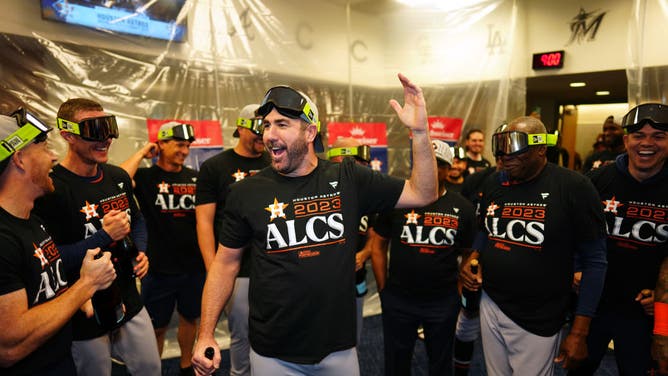 Justin Verlander and the Houston Astros celebrate another trip to the ALCS following its ALDS-clinching win over the Minnesota Twins.