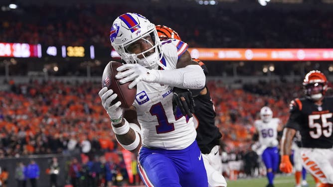 Stefon Diggs of the Buffalo Bills scores on a two point conversion against the Cincinnati Bengals.