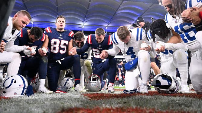 NFL players such at Trey Hendrickson often pray before, during or after NFL games