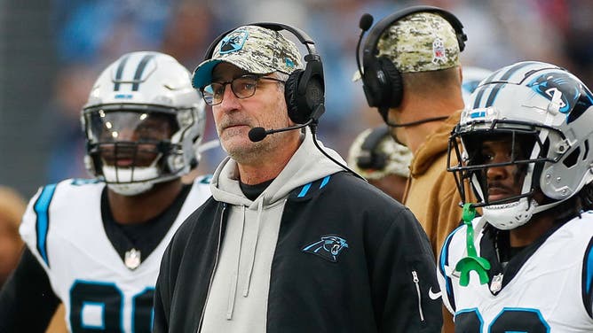 Head coach Frank Reich of the Carolina Panthers looks on during the first quarter against the Tennessee Titans.