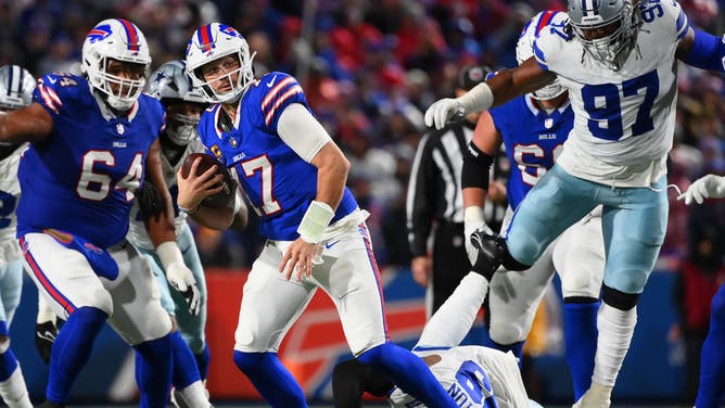Bills quarterback Josh Allen had a day in which his best play was handing the ball to James Cook.
