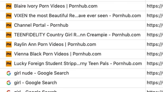 Hunter Biden PornHub search history