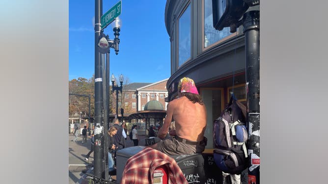 Very judgmental -- and possibly homeless -- man near the Harvard University campus.