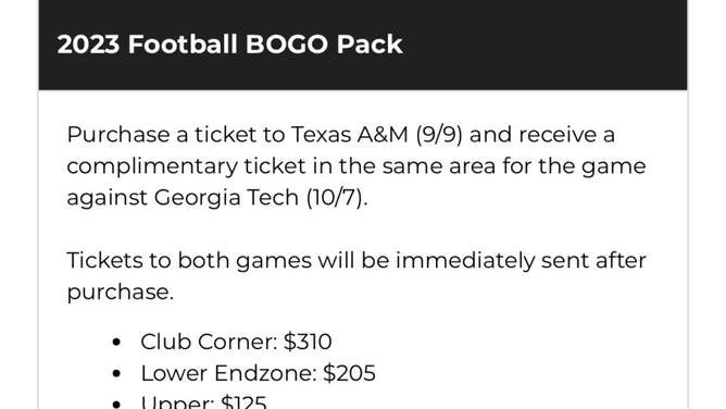 Miami football is offering a 'Buy One, Get One Free' promotion for Saturday's game against Texas A&M