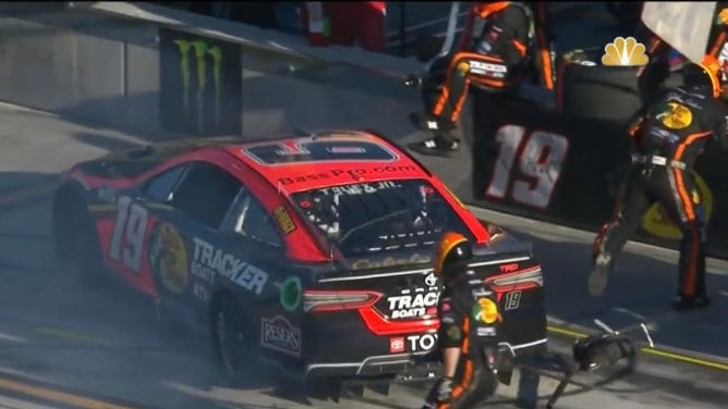 Martin Truex Jr. NASCAR pit crew member nearly loses leg.