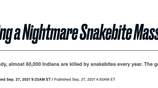 India snakebite stats