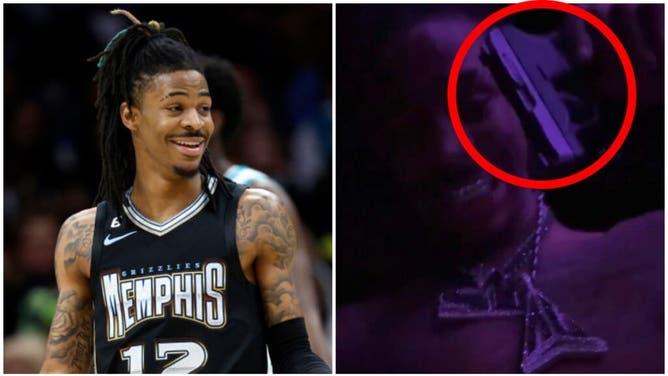 NBA star Ja Morant being investigated by police over gun video. (Credit: Getty Images and Twitter)