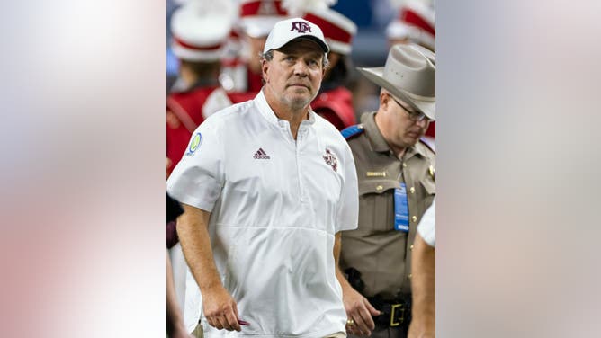 Texas A&M football coach Jimbo Fisher allegedly has his truck towed. (Photo by Matthew Visinsky/Icon Sportswire via Getty Images)
