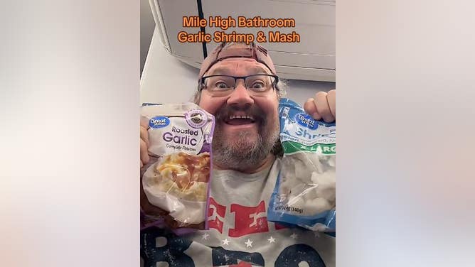 Maniac Cooks Shrimp & Instant Mashed Potatoes In An Airplane Bathroom