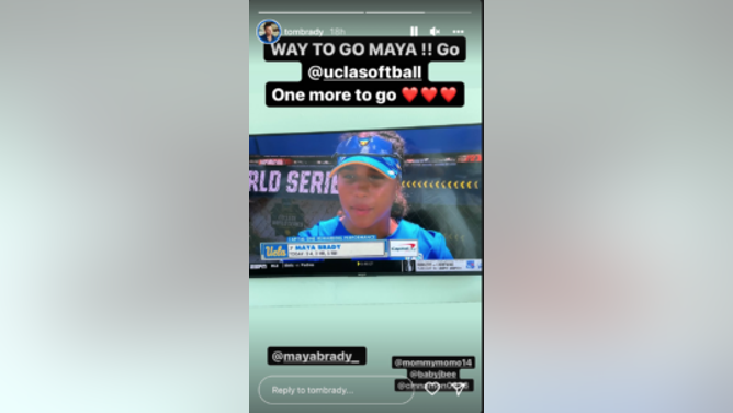 Tom Brady shouts out niece Maya during Women's College World Series