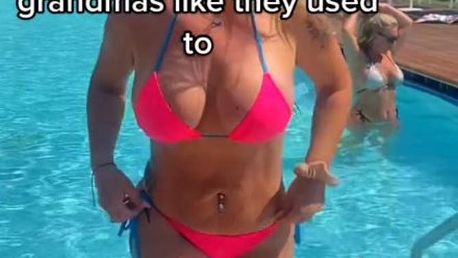 Former Nurse Turned Content Creator Hits The Pool In Her Bikini