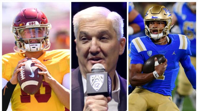 PAC-12 commissioner George Kliavkoff discusses UCLA and USC leaving for the Big Ten. (Credit: Getty Images)
