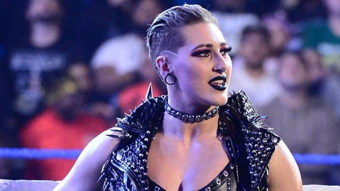 Rhea Ripley during the women’s five on five elimination match during WWE Survivor Series at Barclays Center in Brooklyn, New York, Nov. 21, 2021.