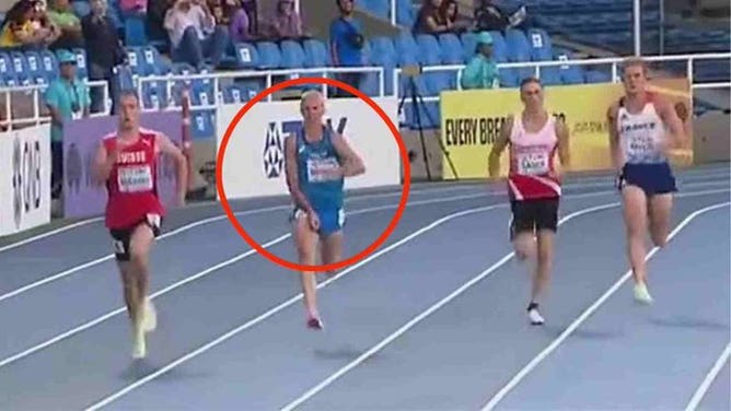 Runner genitals popping out during race