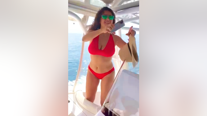 Actress Salma Hayek turned 56 Friday and celebrated by getting loose on a boat