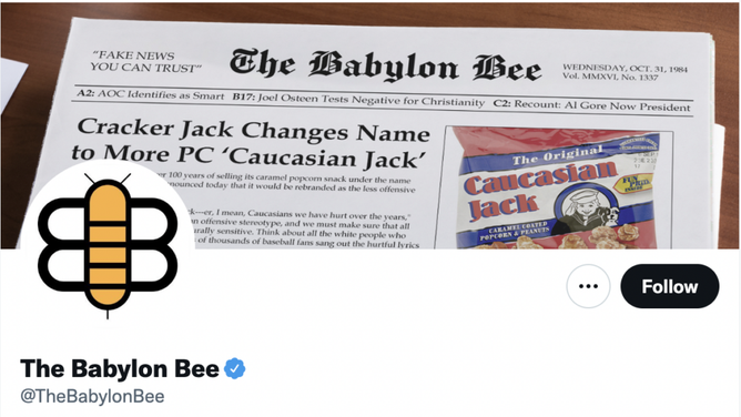 Babylon Bee Twitter Page, 