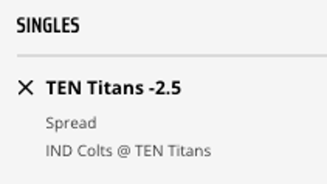 The Tennessee Titans' odds vs. the Indianapolis Colts in Week 7 from DraftKings Sportsbook as of Saturday, Oct. 22 at 2:30 p.m. ET.