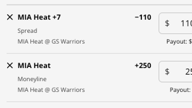 The Miami Heat's odds vs. the Golden State Warriors at DraftKings Sportsbook as of Thursday, October 27th at 2:00 a.m. ET.