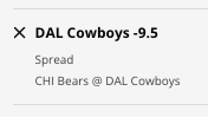The Dallas Cowboys' odds vs. the Chicago Bears in Week 8 from DraftKings Sportsbook.