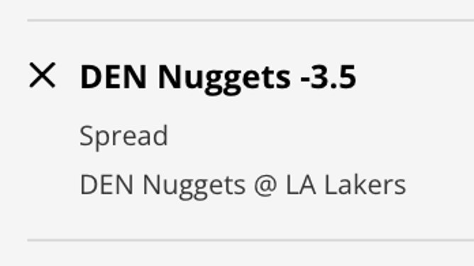 The Denver Nuggets' odds vs. the Los Angeles Lakers at DraftKings Sportsbook as of Sunday, October 30th at 12:45 p.m. ET.