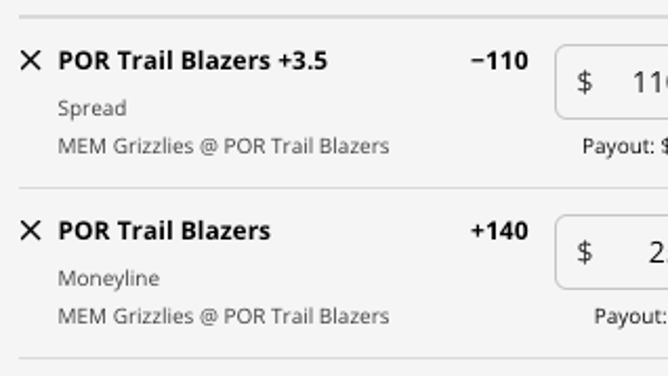 The Portland Trail Blazers' odds vs. the Memphis Grizzlies at DraftKings Sportsbook as of Wednesday, November 2nd at 3:30 a.m. ET.