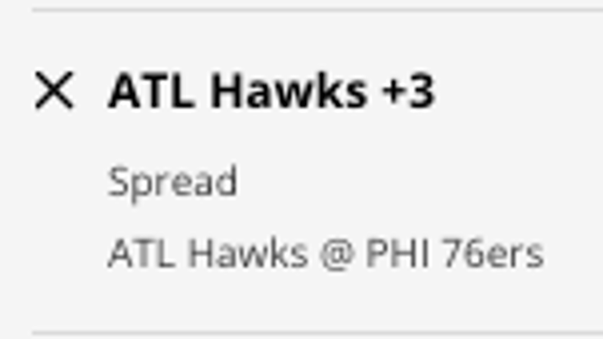 The Atlanta Hawks' odds at the Philadelphia 76ers from DraftKings Sportsbook as of Saturday, November 12th at 12:55 p.m. ET.