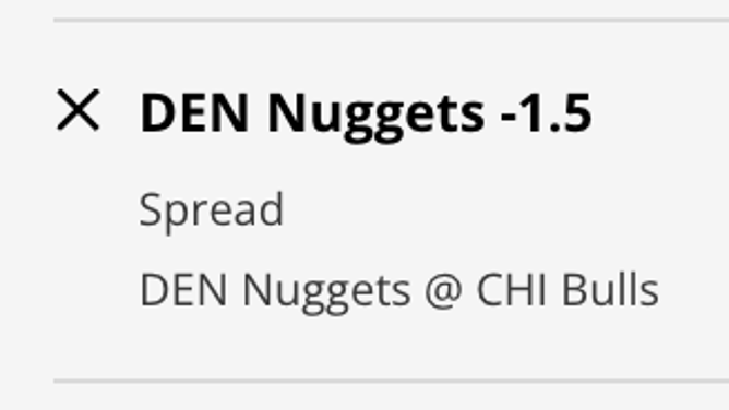 The Denver Nuggets' odds at the Chicago Bulls at DraftKings Sportsbook as of Sunday, November 13th at 2:10 p.m. ET.