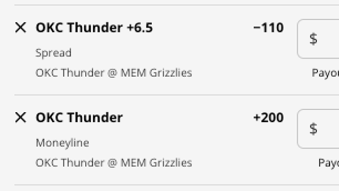 The Oklahoma City Thunder's odds at the Memphis Grizzlies from DraftKings Sportsbook as of Friday, November 18th at 5:45 p.m. ET.