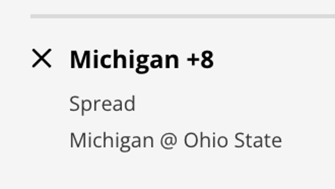 The Michigan Wolverines' odds at the Ohio State Buckeyes from DraftKings Sportsbook as of Friday, November 25th at 8:30 p.m. ET.