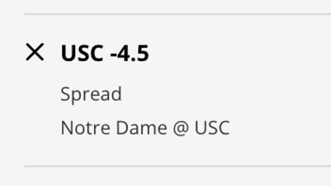 The USC Trojans' odds vs. the Notre Dame Fighting Irish from DraftKings Sportsbook as of Friday, November 25th at 9:10 p.m. ET.