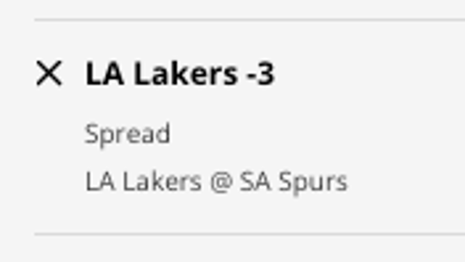 The Los Angeles Lakers' odds at the San Antonio Spurs from DraftKings Sportsbook as of Friday, November 25th at 11:15 a.m. ET.