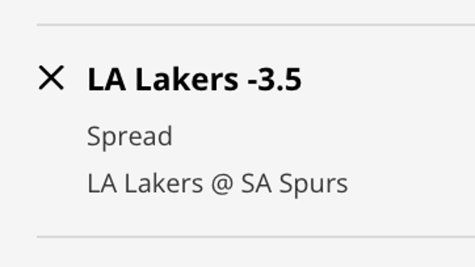 The Los Angeles Lakers' odds at the San Antonio Spurs from DraftKings Sportsbook as of Saturday, November 26th at 1:10 p.m. ET.