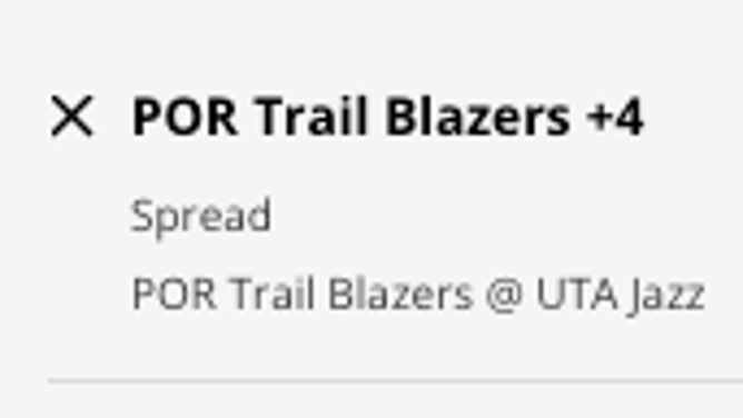 The Portland Trail Blazers' odds at the Utah Jazz from DraftKings Sportsbook as of Saturday, December 3rd at 12:50 p.m. ET.
