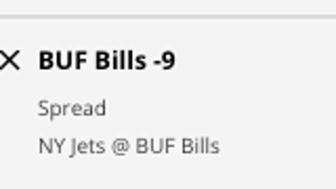 The Buffalo Bills' odds vs. the New York Jets from DraftKings Sportsbook as of Tuesday, December 6th at 1:40 p.m. ET.