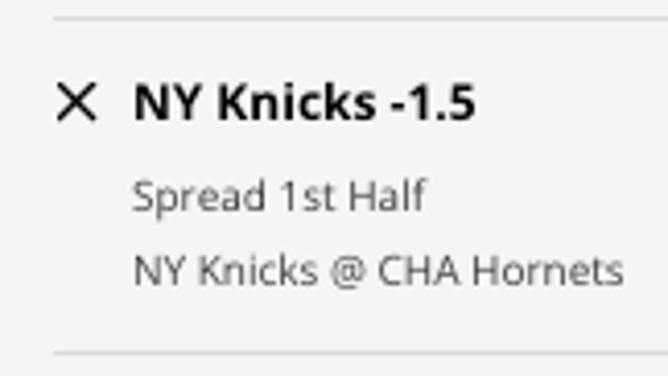 The New York Knicks' first-half odds at the Charlotte Hornets from DraftKings Sportsbook as of Friday, December 9th at 2:10 p.m. ET.