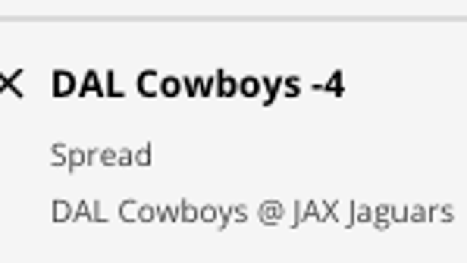 The Dallas Cowboys' odds at the Jacksonville Jaguars from DraftKings Sportsbook as of Saturday, December 17th at 10:20 a.m. ET.