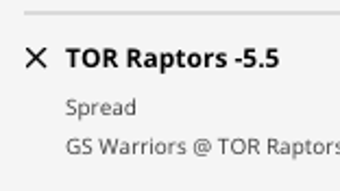 The Golden State Warriors' odds at the Toronto Raptors from DraftKings Sportsbook as of Sunday, December 18th at 9:50 a.m. ET.