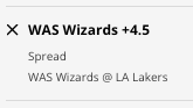 The Washington Wizards' odds at the Los Angeles Lakers from DraftKings Sportsbook as of Sunday, December 18th at 11:15 a.m. ET.