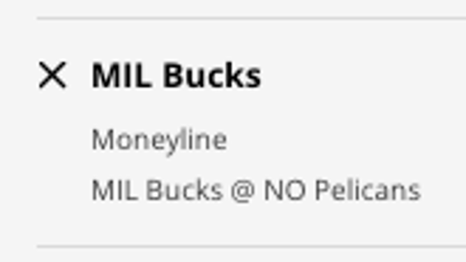 The Milwaukee Bucks' odds at the New Orleans Pelicans from DraftKings Sportsbook as of Monday, December 19th at 12:30 p.m. ET.