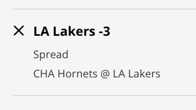The Los Angeles Lakers vs. the Charlotte Hornets from DraftKings Sportsbook as of Friday, December 23rd at 3:10 p.m. ET.