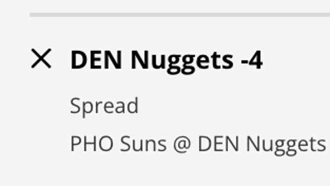 The Denver Nuggets' odds vs. the Phoenix Suns from DraftKings Sportsbook as of Sunday, December 25th at 3:45 p.m. ET.