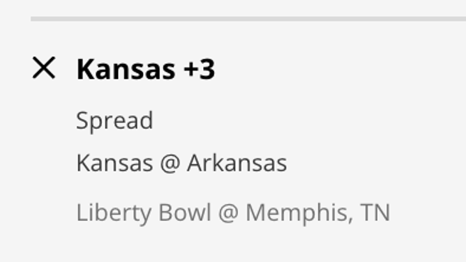 The Kansas Jayhawks' odds vs. the Arkansas Razorbacks for the Liberty Bowl from DraftKings Sportsbook as of Tuesday, Dec. 27th at 8:30 p.m. ET.