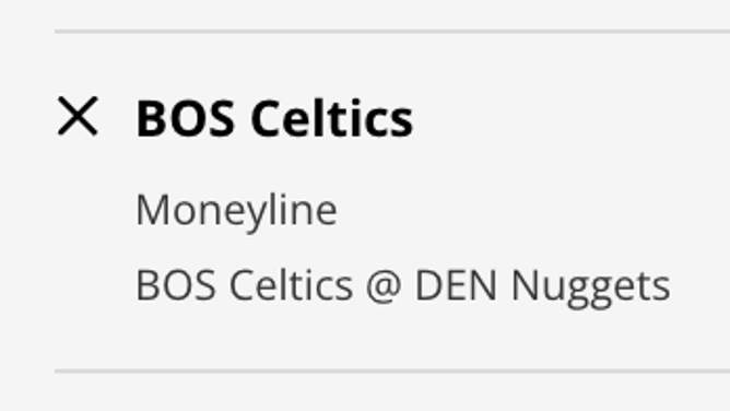The Boston Celtics' odds at the Denver Nuggets from DraftKings Sportsbook as of Sunday, Jan. 1 at 2:45 p.m. ET.