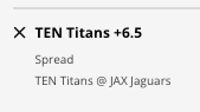 The Tennessee Titans' odds at the Jacksonville Jaguars from DraftKings Sportsbook as of Friday, Jan. 6 at 9:30 a.m. ET.