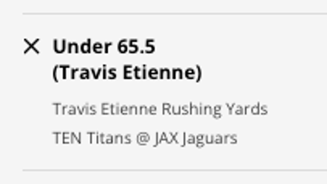 Jacksonville Jaguars RB Travis Etienne's rushing yards player prop at DraftKings Sportsbook as of Saturday, Jan. 7th at 2 p.m. ET.