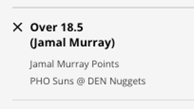 Denver Nuggets PG Jamal Murray's points prop vs. the Phoenix Suns from DraftKings Sportsbook as of Wednesday, Jan. 11 at 1:15 p.m. ET.
