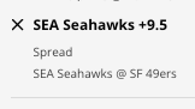 The Seattle Seahawks' odds at the San Francisco 49ers from DraftKings Sportsbook as of Thursday, Jan. 12th at 10:30 a.m. ET.