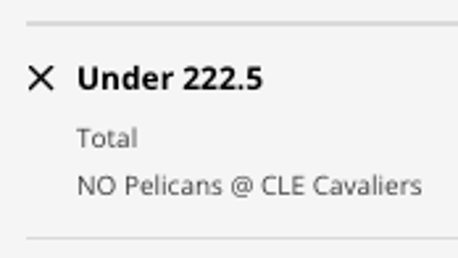 Odds for the UNDER in New Orleans Pelicans at Cleveland Cavaliers from DraftKings Sportsbook as of Monday, Jan. 16th at 11:45 p.m. ET.